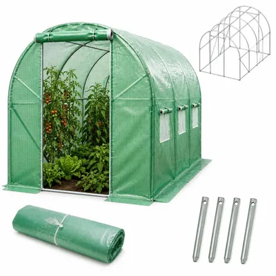Produktbild von Folien Gewächshaus TOM GH-600 | 6 m² 200×200×300 cm (B×H×T) | 140g/m² | Gitterschutzfolie | Wasserfest | UV-Beständig Erdanker