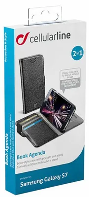 Produktbild von Cellularline Book Agenda (With Stand), Folio, Samsung, Galaxy S7, 12,9 cm (5.1"), Schwarz