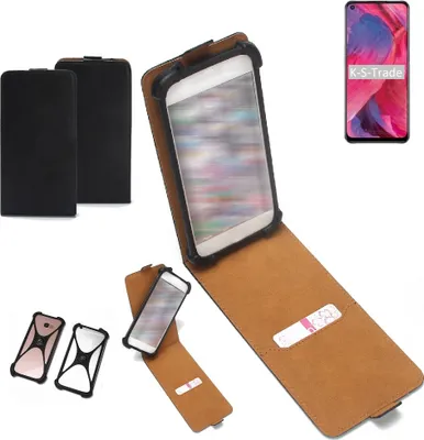 Produktbild von K-S-Trade Handyhülle Schutzhülle kompatibel mit Oppo A74 5G Hülle Case Cover Flip Style Bumper schwarz 1x