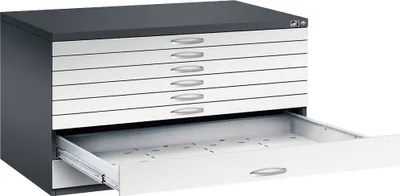 Produktbild von CP 7200 Planschrank schwarzgrau, lichtgrau 8 Schubladen 135,0 x 96,0 x 76,0 cm