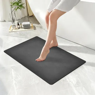 Productafbeelding van Antislip badmat, 43x120 cm, sneldrogend, absorberend, donkergrijs