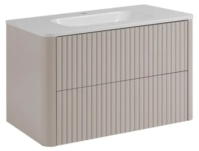 Produktbild von Badezimmerschrank 80, Kaschmir, mit Waschbecken, 80,7 x 44,4 x 49,9 cm