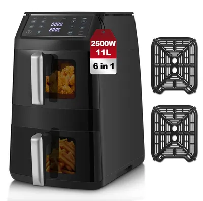 Productafbeelding van Dubbele luchtfriteuse, TopStrong verticale dubbele stapelairfryer, 2 compartimenten