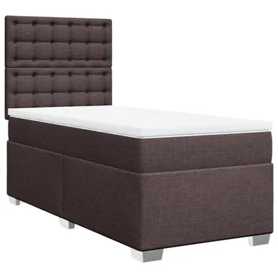 Produktbild von vidaXL Boxspringbett mit Matratze Dunkelbraun 80x200 cm Stoff