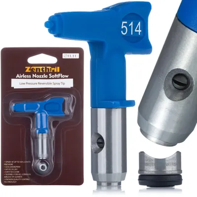 Immagine prodotto di Zenthril SoftFlow modello 514 – Ugello da 25 cm per primer, resine epossidiche e uretaniche | Compatibile con Graco, Wagner, Rosfix e molti altri | Ugello a spruzzo professionale
