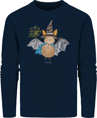 Produktbild von Mr. & Mrs. Panda Baumwoll Pullover Fledermaus Zauberer Größe XL - French Navy - Geschenk, Reinsteigern, Sweatshirt, Sweater, Frauen, Lustige Sprüche, Fledermäuse, Magier