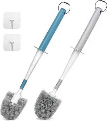 Produktbild von Toilettensauger mit Reinigungswandbürste langgriffige Toilettenschaufel mit flexibler Kunststoffhand für intensive Toilettenreinigung (blau/grau)
