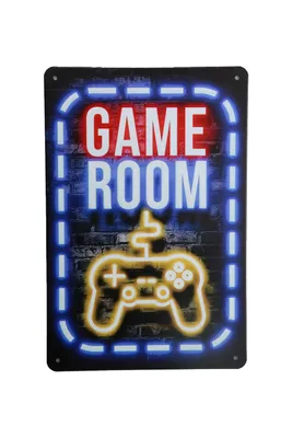 Produktbild von Game Room Controller - Wand Dekoration - Game Room Dekoration - Retro Blechschild - Metallschild - Wandplatte Metall Poster