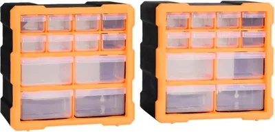 Obrázek produktu pro Zásuvkový organizér s několika zásuvkami, 2 kusy, 26,5 x 16 x 26 cm