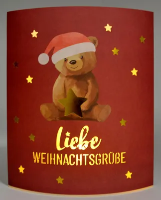 Produktbild von LED-Laterne Poesielicht Bär zum Stehen oder Hängen mit Timer 16x13,x5 cm
