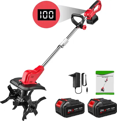 Obrázok produktu pre Elektrický kultivátor, výkonný 550W motor, ľahká konštrukcia, 2 batérie