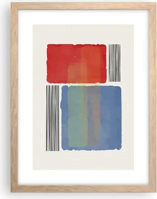 Produktbild von Gerahmtes Poster - Rahmen in heller Eiche - Stück Geometrisch Rechtecke - 30x40 cm - Wand Bild - Wanddeko - Wandbilder - Kunstposter - Wandposter - Bilderrahmen - Bilder - Kunstdruck - P2NPA30x40-4809