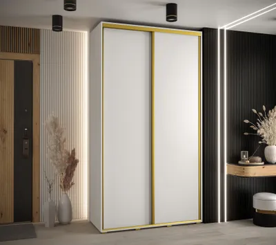 Produktbild von Kleiderschrank ASIRI 1 - 130/60 cm, weiß/gold