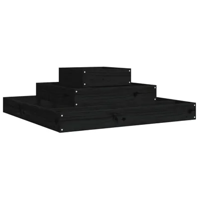 Image de vidaXL Bac à plantes noir 80x80x27 cm pin massif