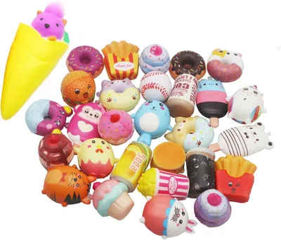 Productafbeelding van Squishy knijpspeelgoed - Set van 20 - Kerstmis - Verjaardag - Cadeau - Mini kawaii - Feestspeelgoed - Stressvermindering