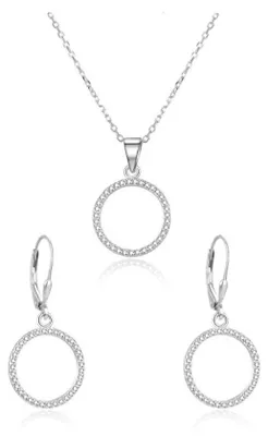 Produktbild von Silberschmuck-Set Kreis AGSET66RL (Halskette, Ohrringe)
