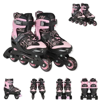Produktbild von Byox Inliner 2 in 1 Double pink Rollschuhe, PolyurethanLED-Räder, verschiedene Größen