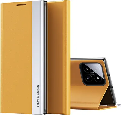 Immagine prodotto di Custodia per Xiaomi 14 Custodia magnetica in Finto cuoio con funzione stand Giallo