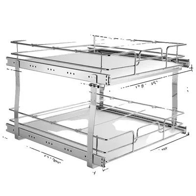 Immagine prodotto di Organizer per armadio, acciaio cromato, sistema di contenimento per cassetti, 20x21x15 pollici