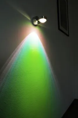 Produktbild von Beura »Beura« runde LED Wandlampe aus Glas u. Metall in Aluminiumgebürstet