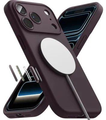 Produktbild von Handyhülle für iPhone 18 Pro / 17 Pro, Ringke Silicone CC Magnetic mit MagSafe, Burgunderrot