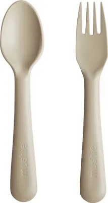 Image de Mushie - Fourchette et cuillère - Vanille
