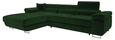 Produktbild von MIRJAN24 Ecksofa Torezio Mini, Stilvoll Eckcouch mit Bettkasten und Schlaffunktion, Einstellbare Kopfstützen, 280x170x70-90 cm (Farbe: Polo 889, Seite: Links)