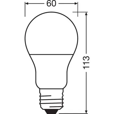 Produktbild von OSRAM HOMELIGHTING 4058075430693 LED (monochrome) EEC F (A - G) E-27 Pear shape 8.5 W = 60 W Cool white (Ø x L) 60 mm x 113 mm 1 pc(s)