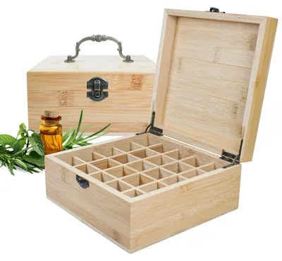 Holz-Aufbewahrungsbox für ätherische Öle, 25 Fächer, Geschenk