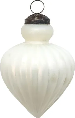 Obrázek produktu pro Clayre & Eef Vánoční ozdoba Ø 8 cm z bílého skla