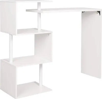 Immagine prodotto di Tavolo alto Happyment Zita - Per interni - Rettangolare - Legno e metallo - Nero - 98x38x100cm