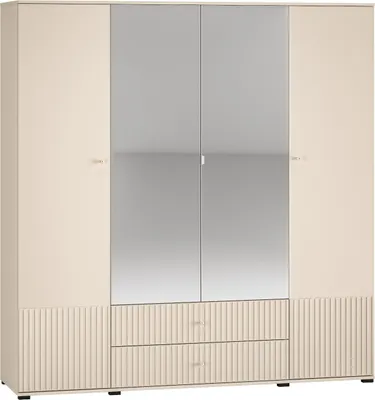 Produktbild von Kleiderschrank mit Spiegel Drehtürenschrank ALVA 23 kaschmir