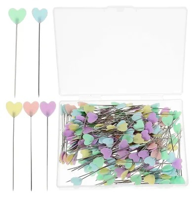 Produktbild von 200 Stück Stecknadeln zum Nähen mit Herzkopf für DIY-Projekte