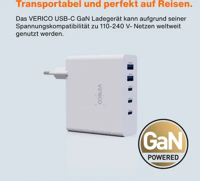 Immagine prodotto di Verico Ladegerät MOJO GaN 140W PD, 5-Port (USB-A & USB-C) WH retail