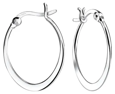 Produktbild von Ovale Creolen Silber 925 Ohrringe mit französischem Verschluss