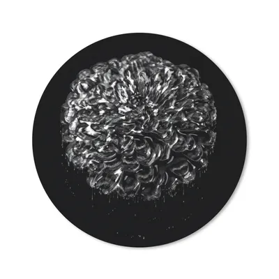Produktbild von MuchoWow® Mauspad Mousepad Blumen - Blätter - Schwarz - Weiß 50x50 cm - Mousepads - Maus Mat - Pad - Mausunterlage - Vinyl