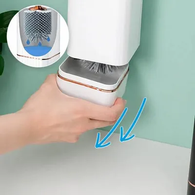 Obrázek produktu pro Silikonový WC kartáč s držákem - bílý
