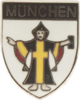Hutanstecker Münchner Kindl Emblem weiß von Hut-Breiter in bunt
