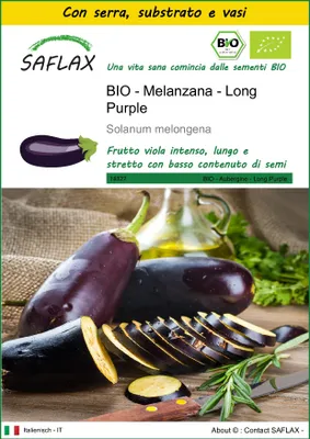 Immagine prodotto di SAFLAX Insieme di coltivazione -- Melanzana - Long Purple - 20 semi - Solanum