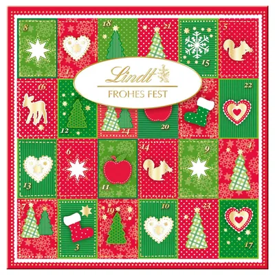 Produktbild von Lindt Mini-Tisch-Adventskalender "Frohes Fest" 115 g feinste Schokolade