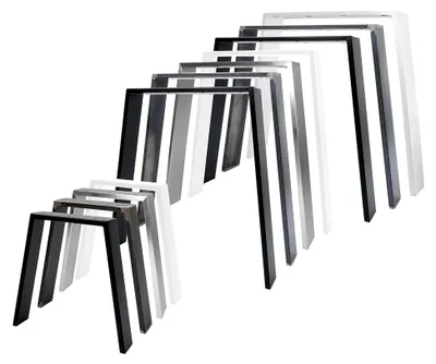 Produktbild von 2X Tischkufen Classic | Tischbeine aus Metall in Schwarz | Tischgestell im Industrial Loft-Design | Ideal für DIY-Projekte wie Esstisch & Schreibtisch | Tischbein 55/75 x 72 cm