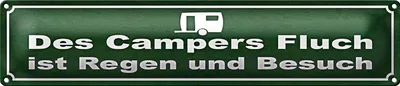 Produktbild von Blechschild Spruch 46x10cm des Campers Fluch ist Regen Dekoration