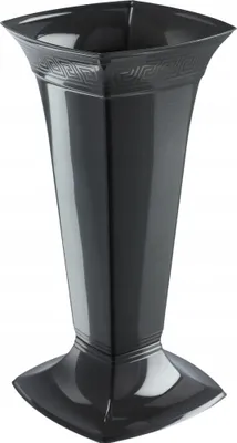 Obrázok produktu pre KADAX váza na hrob s podstavcom "Campo", z plastu, váza na náhrobok, váza na hrob, stojatá váza, 39 cm, grafit