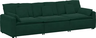 Produktbild von vidaXL Modulares Sofa mit Kissen Dunkelgrün