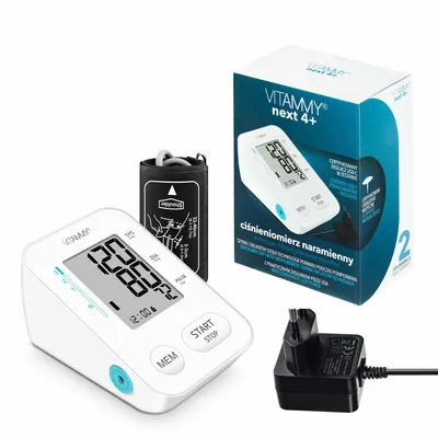 Obrázok produktu pre VITAMMY NEXT 4+ Ramenný tlakomer s meraním pri nafukovaní manžety a AC adaptérom