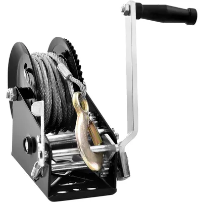 Zdjęcie produktu dla Wciągarka linowa VEVOR 1587,5kg ręczna wciągarka linowa 260x147x182mm wciągarka do łodzi 2-kierunkowa grzechotka/2-biegowa wciągarka ręczna z liną o długości ok. 10 m wciągarka taśmowa z ergonomicznym uchwytem ręczna wciągarka linowa wciągarka do pojazdów i łodzi