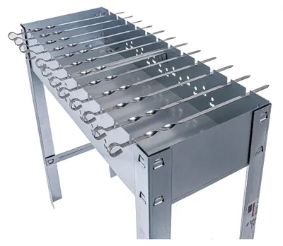 Produktbild von Schaschlikgrill Premium Mangal Grill mit verchromtem Grillrost und Spießen