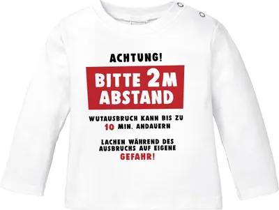 Produktbild von Baby Langarmshirt Wutausbruch Anleitung lustiger Spruch witziges Geschenk Jungen Mädchen Shirt Moonworks® weiß 56/62 (1-3 Monate)