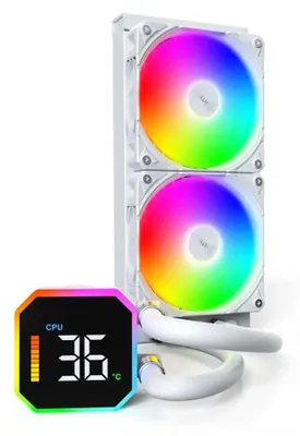 Produktbild von Montech HyperFlow Digital 240, All-in-One-Flüssigkeitskühler, 12 cm, 129,5 m³/h, Weiß