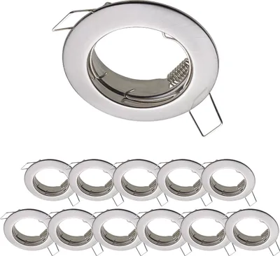 Produktbild von 12er Set Oktaplex Einbauspots 60mm Lochmaß Deckenstrahler Edelstahl gebürstet